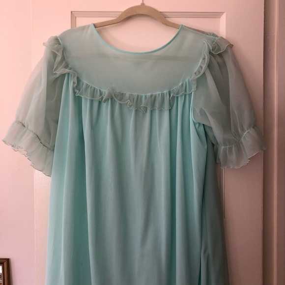 Blue Chiffon Night Dress - Picture 5 of 5